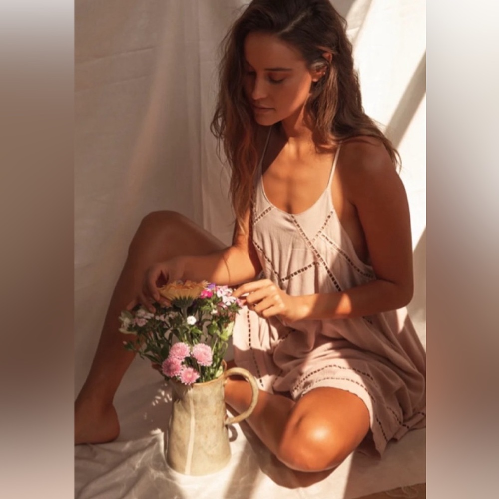 Lulus Sister Moon Mauve Embroidered Swing Dress